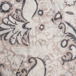 Foulard TEXTO beige à motif fleurs baroques