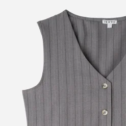 Gilet de costume TEXTO gris rayures tennis