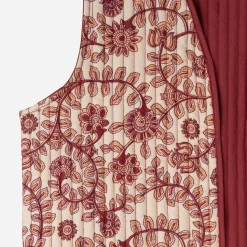 Gilet réversible TEXTO rouge motif fleurs indiennes