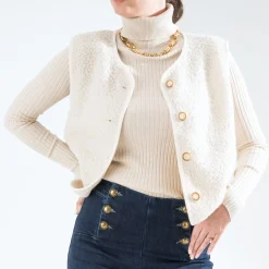 Gilet TEXTO écru sans manches