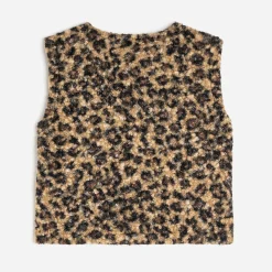 Gilet TEXTO marron à motif léopard