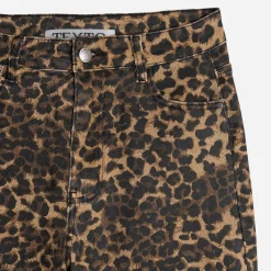Jean TEXTO marron à imprimé léopard