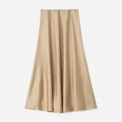 Jupe longue TEXTO beige satinée