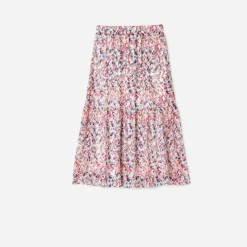 Jupe longue TEXTO écrue à imprimé tachiste