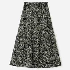 Jupe longue TEXTO noire motif animalier