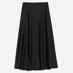 Jupe longue TEXTO noire satinée