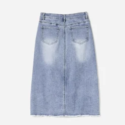 Jupe midi TEXTO bleu délavé en jean