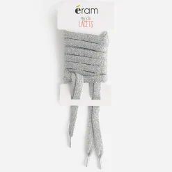 Lacets plats enduits argentés