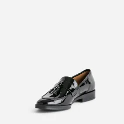 Mocassin à glands ERAM FLEX noir verni en cuir