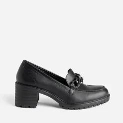 Mocassin à talon noir