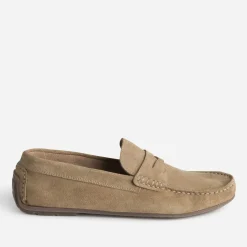 Mocassin beige éco-conçu en cuir velours