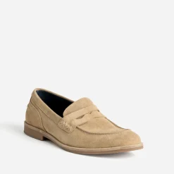 Mocassin beige cuir velours éco-conçu