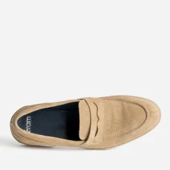 Mocassin beige cuir velours éco-conçu