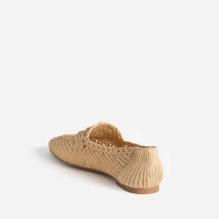 Mocassin beige tressage ajouré