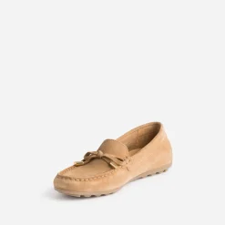 Mocassin camel en cuir velours éco-conçu