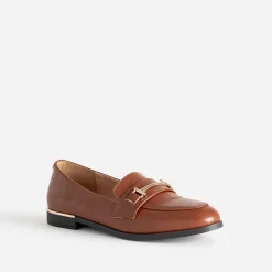Mocassin cognac détails dorés