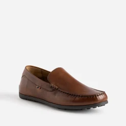 Mocassin cognac en cuir