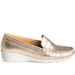 Mocassin FRANCE ARNO doré en cuir