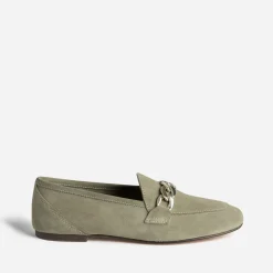 Mocassin kaki éco-conçu en cuir velours