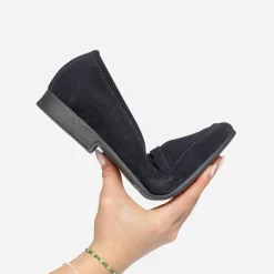 Mocassin marine éco-conçu en cuir velours