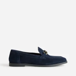 Mocassin marine cuir velours