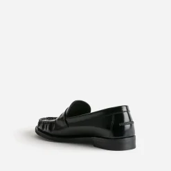 Mocassin noir cuir glacé
