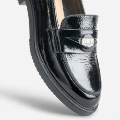 Mocassin noir cuir verni