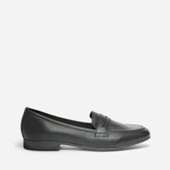Mocassin noir en cuir