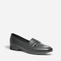 Mocassin noir en cuir