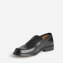 Mocassin noir en cuir