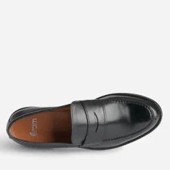 Mocassin noir en cuir