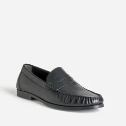 Mocassin noir en cuir
