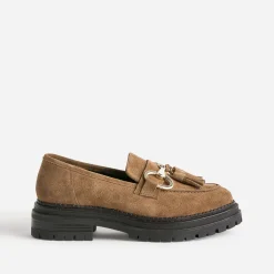Mocassin TEXTO camel cuir velours