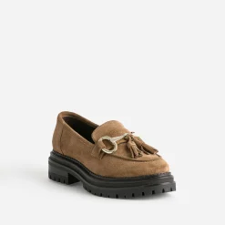 Mocassin TEXTO camel cuir velours