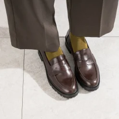 Mocassin TEXTO marron cranté