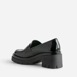 Mocassin TEXTO noir à talon cranté