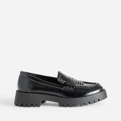 Mocassin TEXTO noir cranté décor clous