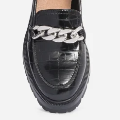 Mocassin TEXTO noir embossé croco