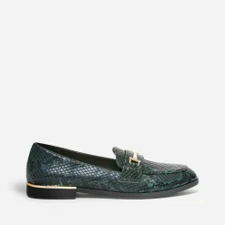 Mocassin vert effet python
