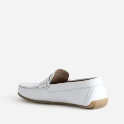 Mocassin-bateau blanc cuir