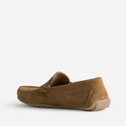Mocassin-bateau cognac cuir velours