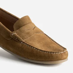 Mocassin-bateau cognac cuir velours