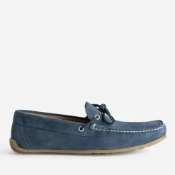 Mocassin-bateau marine cuir velours