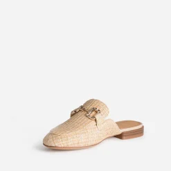 Mocassin-mule beige tressé