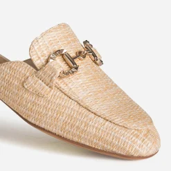 Mocassin-mule beige tressé