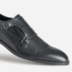 Monk noir cuir