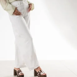 Mule à talon TEXTO marron motif vache