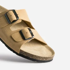 Mule anatomique cognac en cuir