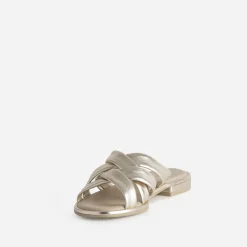 Mule CAPRICE dorée cuir brides souples
