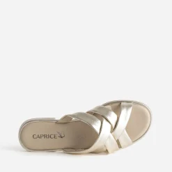 Mule CAPRICE dorée cuir brides souples